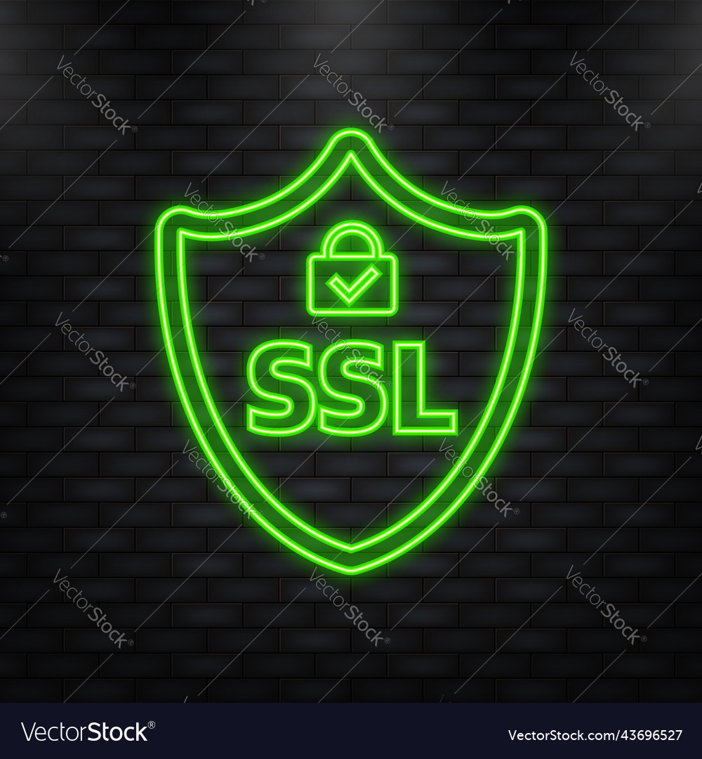 Ssl encryption label secure banner vector image Ssl encryption label secure banner