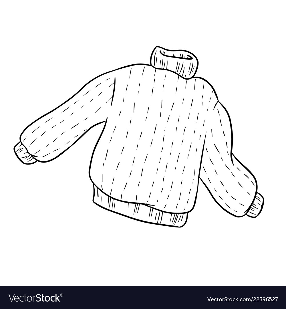 Sweater coloring outline template Royalty Free Vector Image