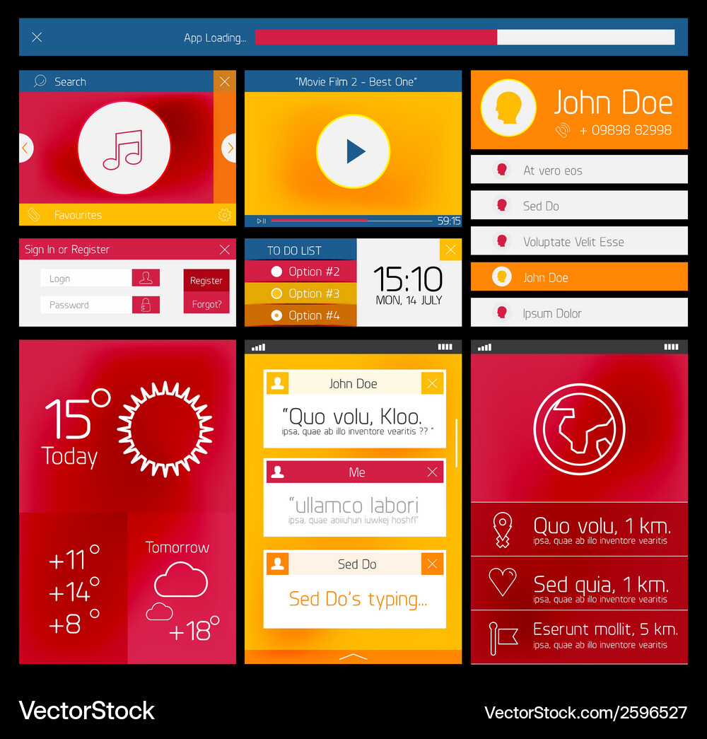 Ui flat web and mobile element Royalty Free Vector Image