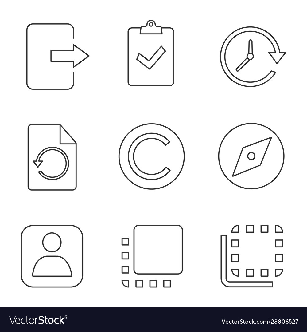 Uiux linear icons set vector image Uiux linear icons set