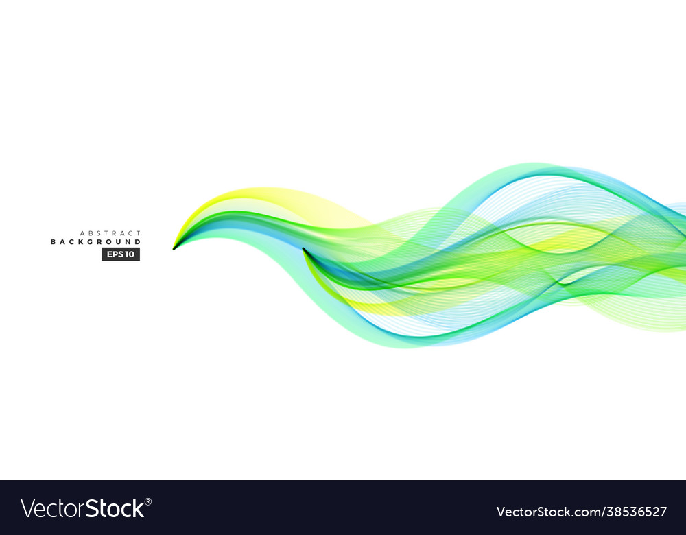 Wave element with abstract green lines