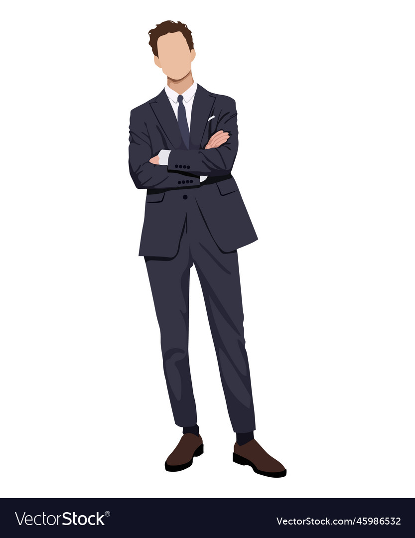 A Man In A Business Suit On A White Background Vector Image