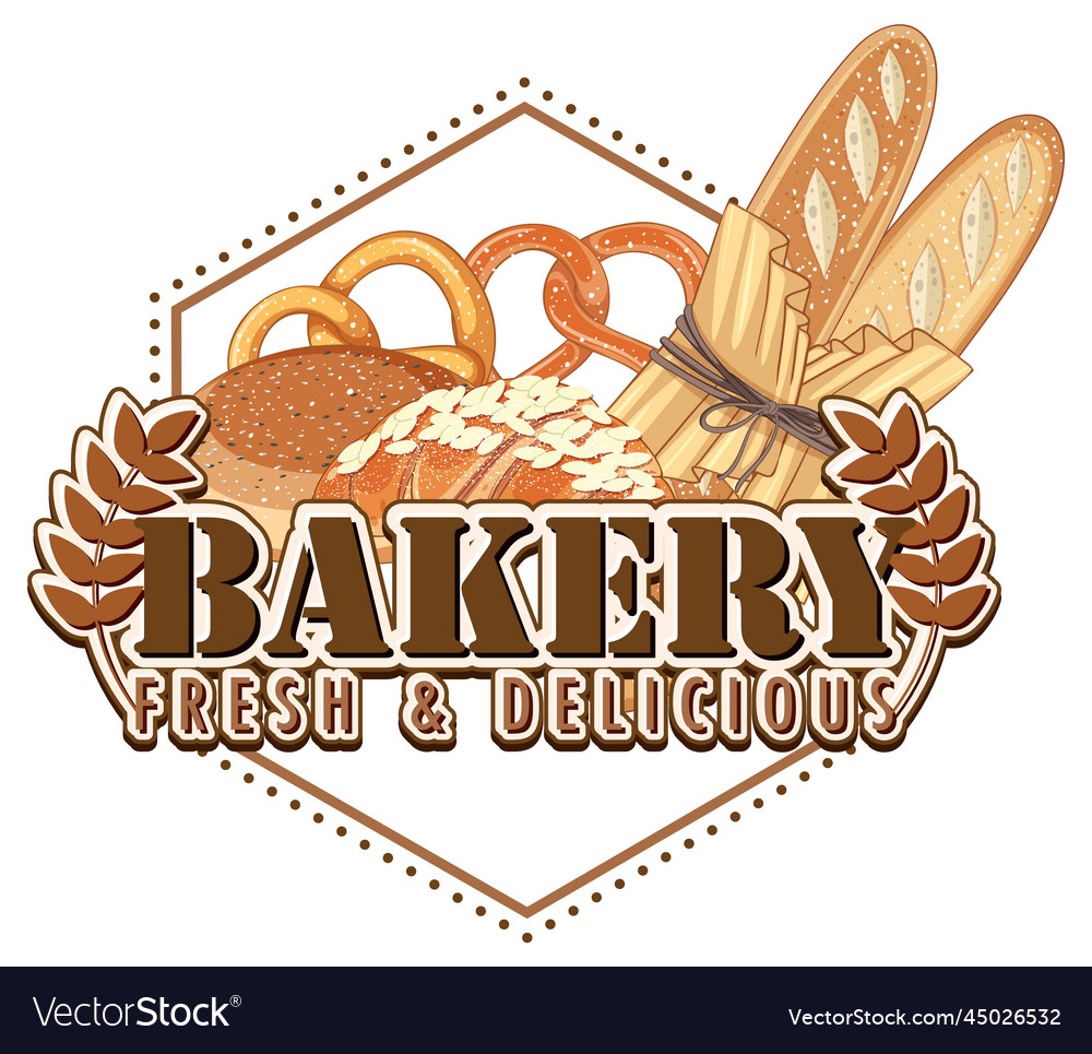 Bakery fresh and delicious text for banner Vector Image