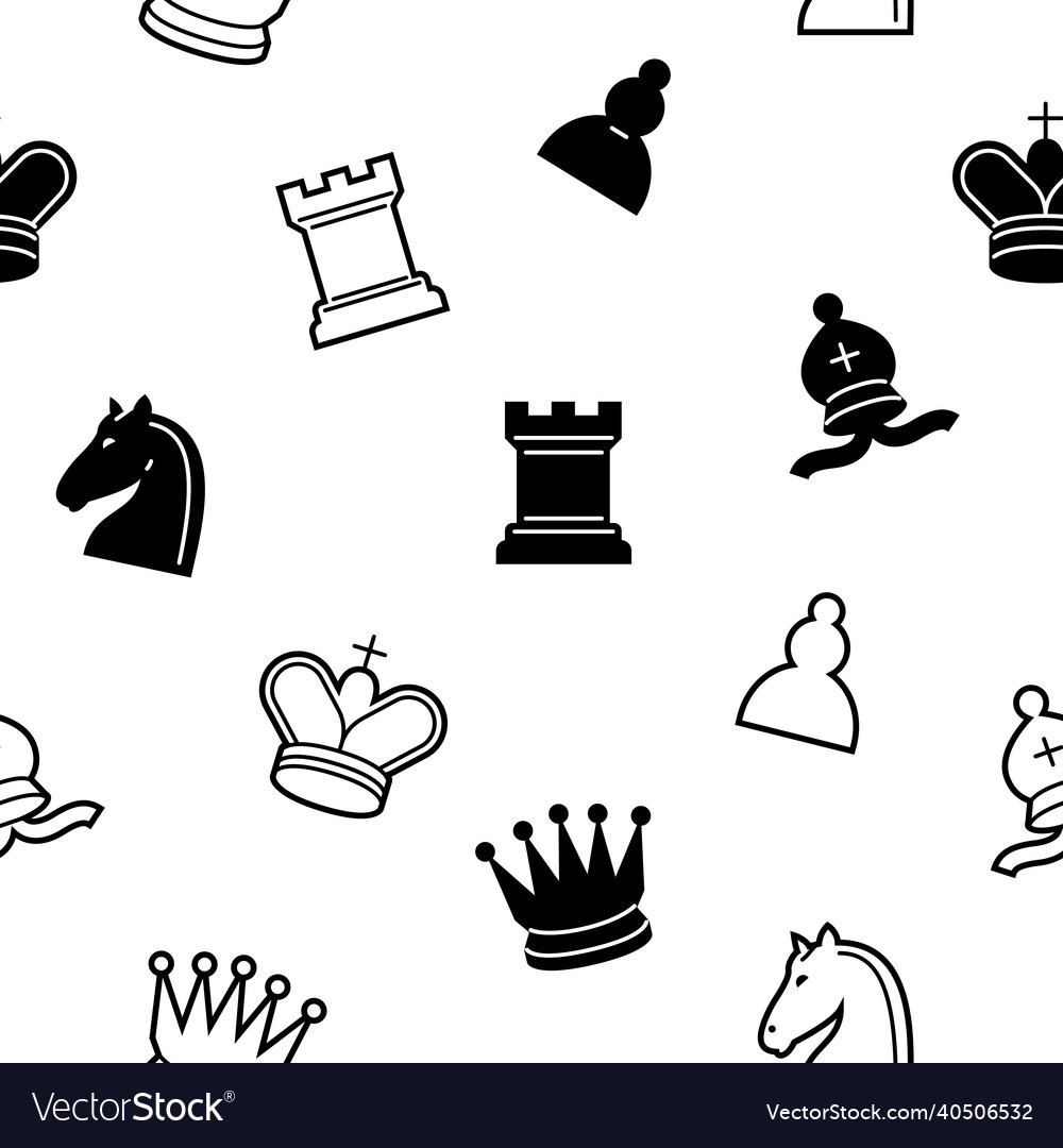 Chess classical seamless pattern vector image Chess classical seamless pattern