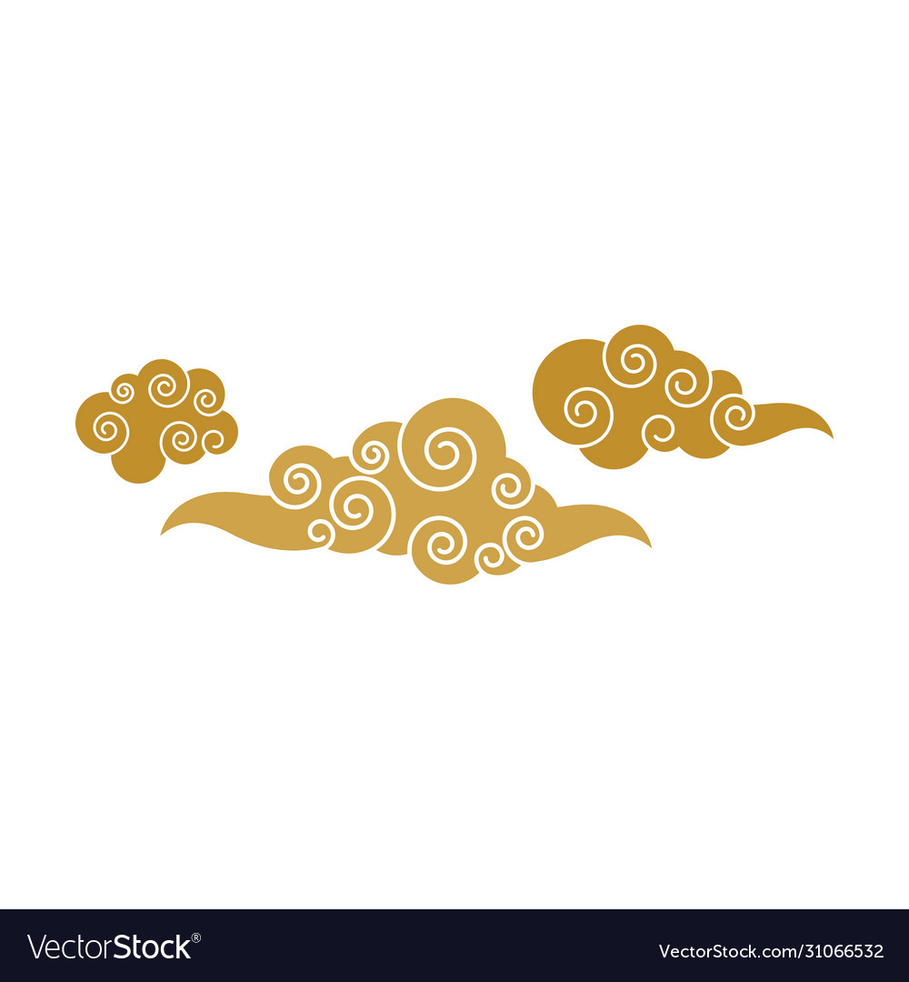Chinese cloud template icon vector image Chinese cloud template icon
