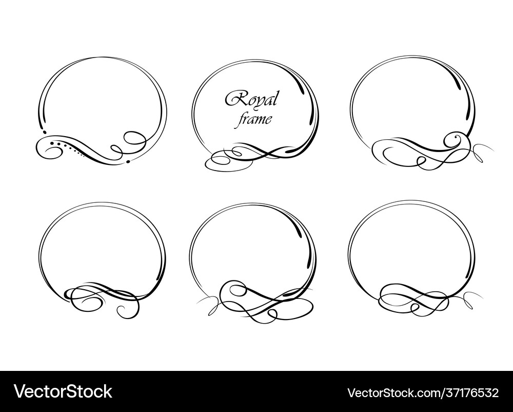 Collection vintage frames Royalty Free Vector Image