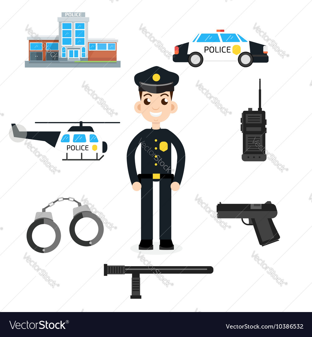 Elements for infographic police car department