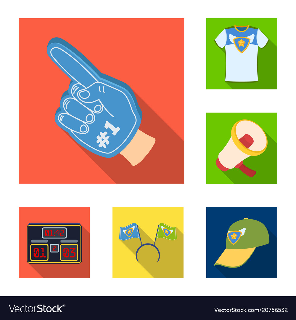 Fan and attributes flat icons in set collection
