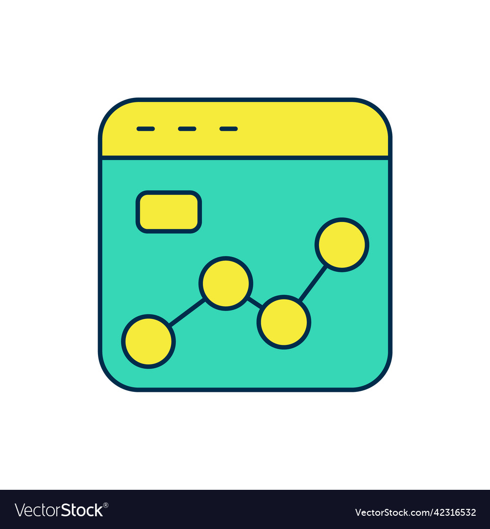 Filled outline market analysis icon isolated