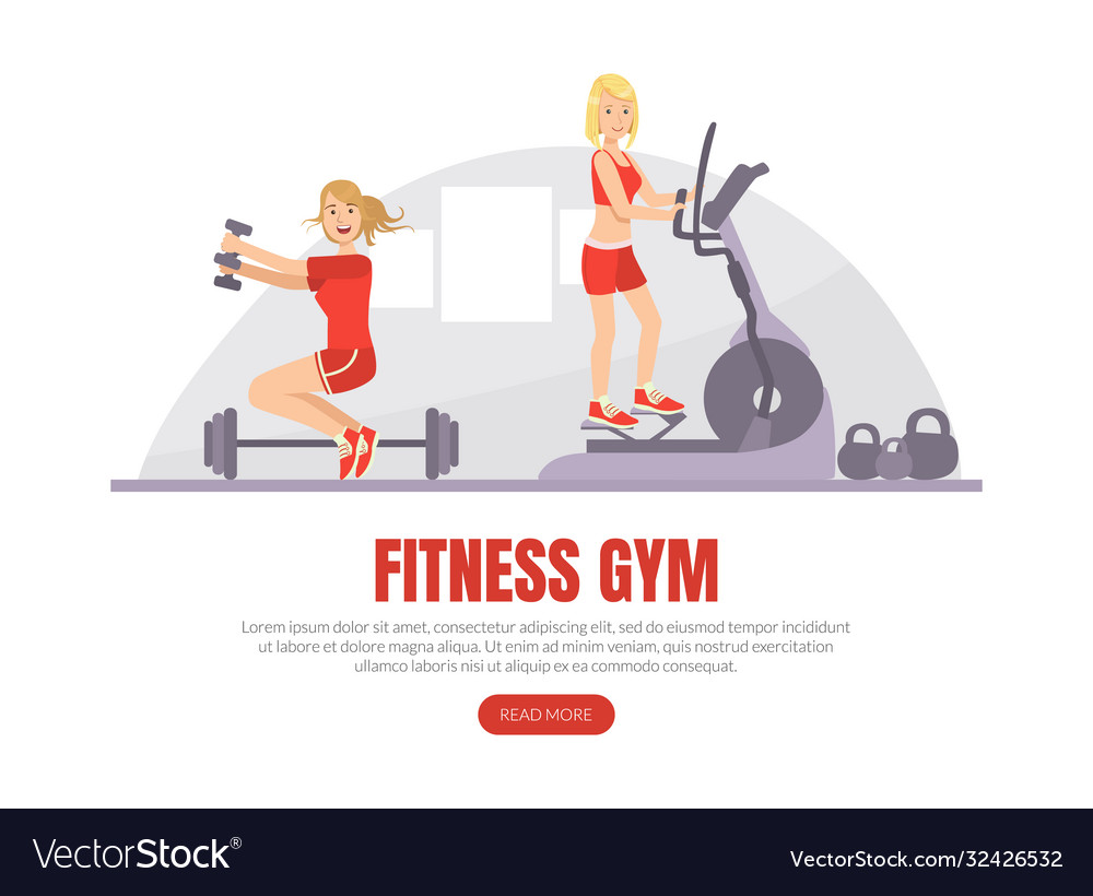 Fitness gym landing page template girls training