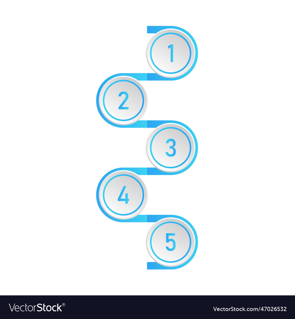 Five step segment infographic template vector image Five step segment infographic template