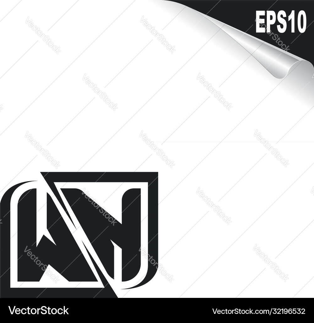 Initial Wn Logo Design With Shape Style Logo Vector Image