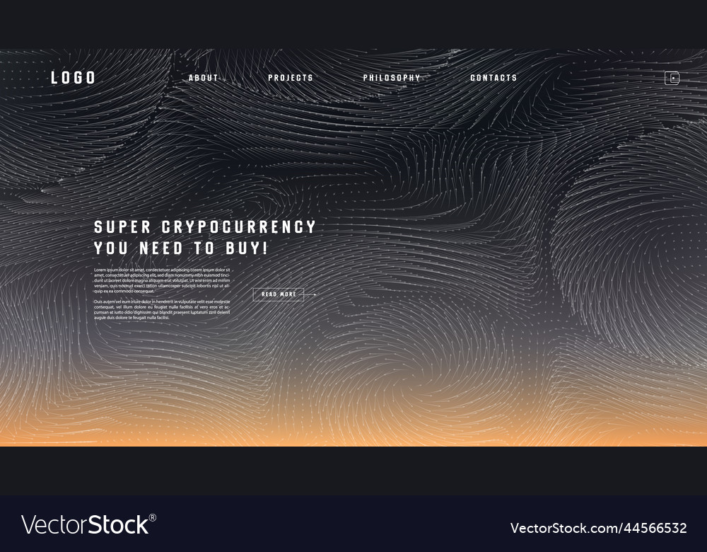 Landing page abstract design with field vector image Landing page abstract design with field