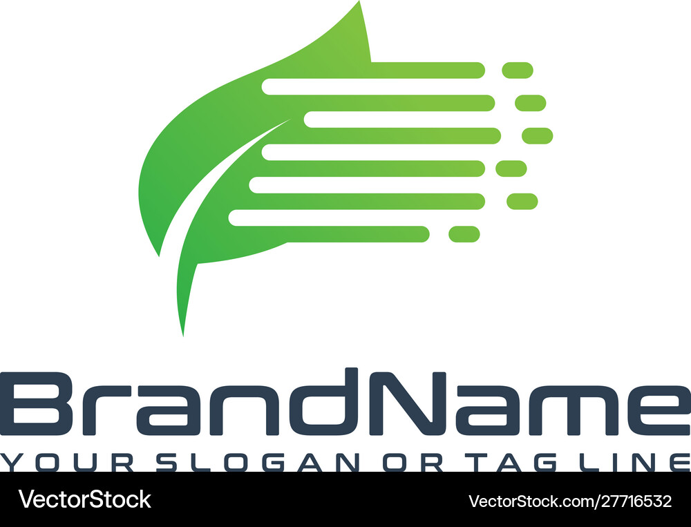 Leaf technology logo designs Royalty Free Vector Image