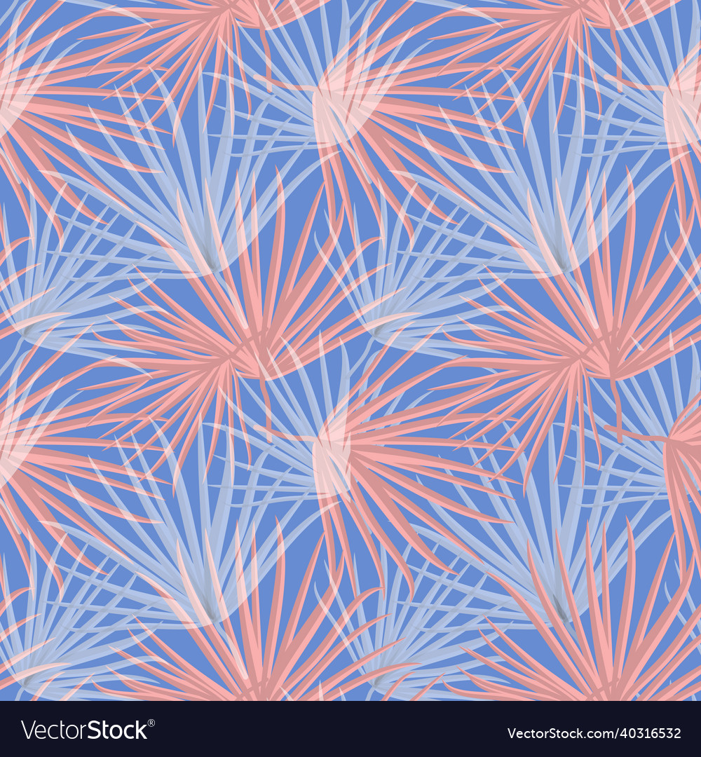 Palm leaf seamless pattern background vector image Palm leaf seamless pattern background