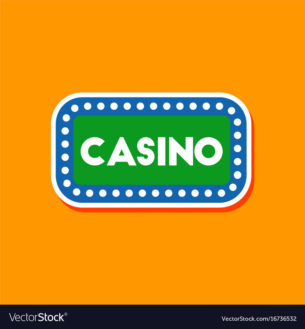 Paper sticker on stylish background casino sign