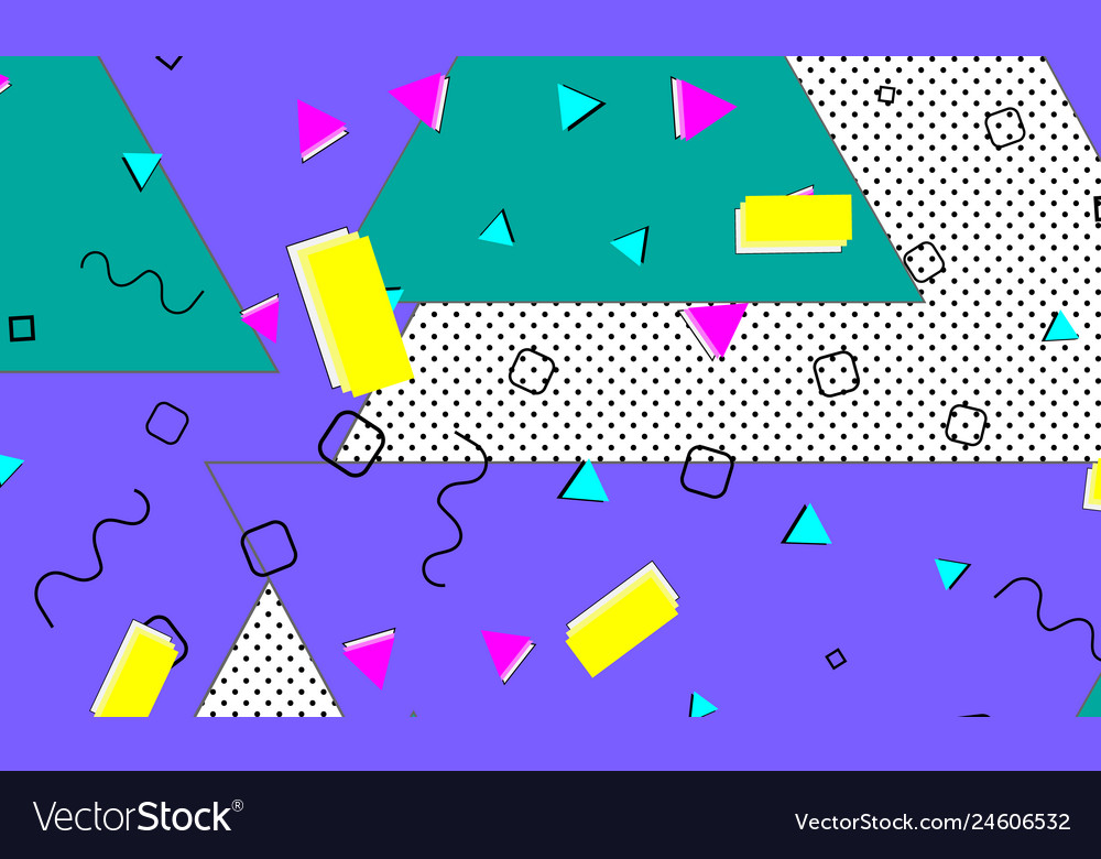 Pop art color background memphis pattern
