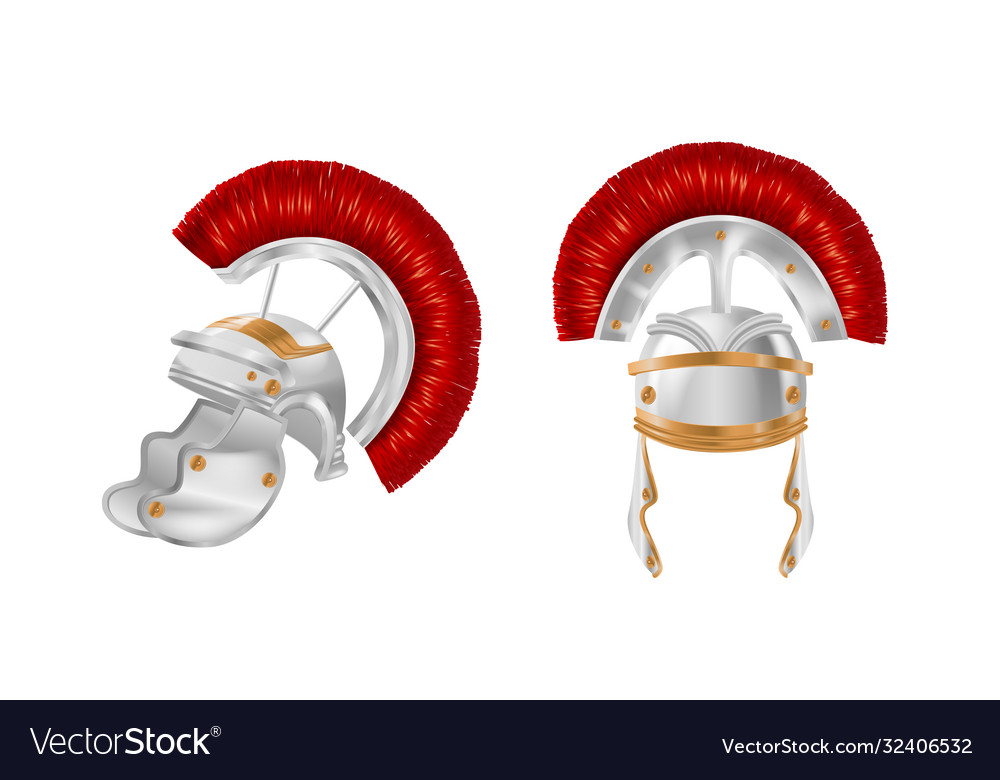 Realistic spartan ancient greek roman helmet Vector Image