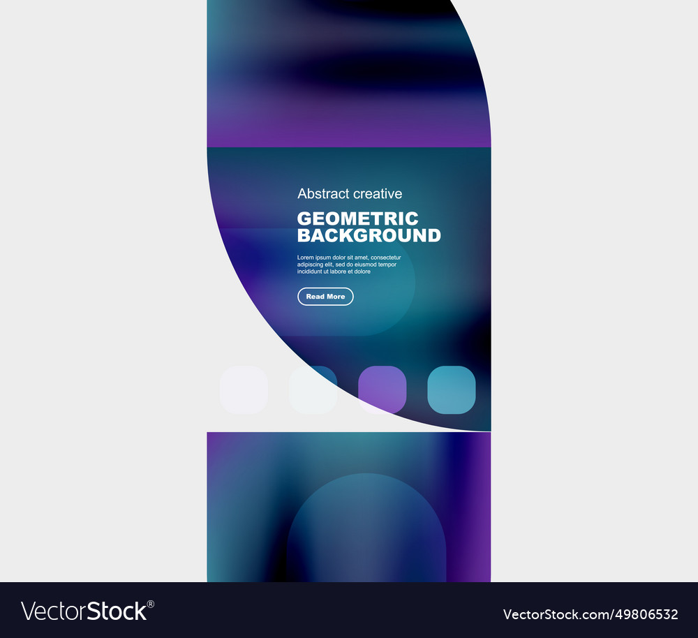 Round triangle and square composition vector image Round triangle and square composition