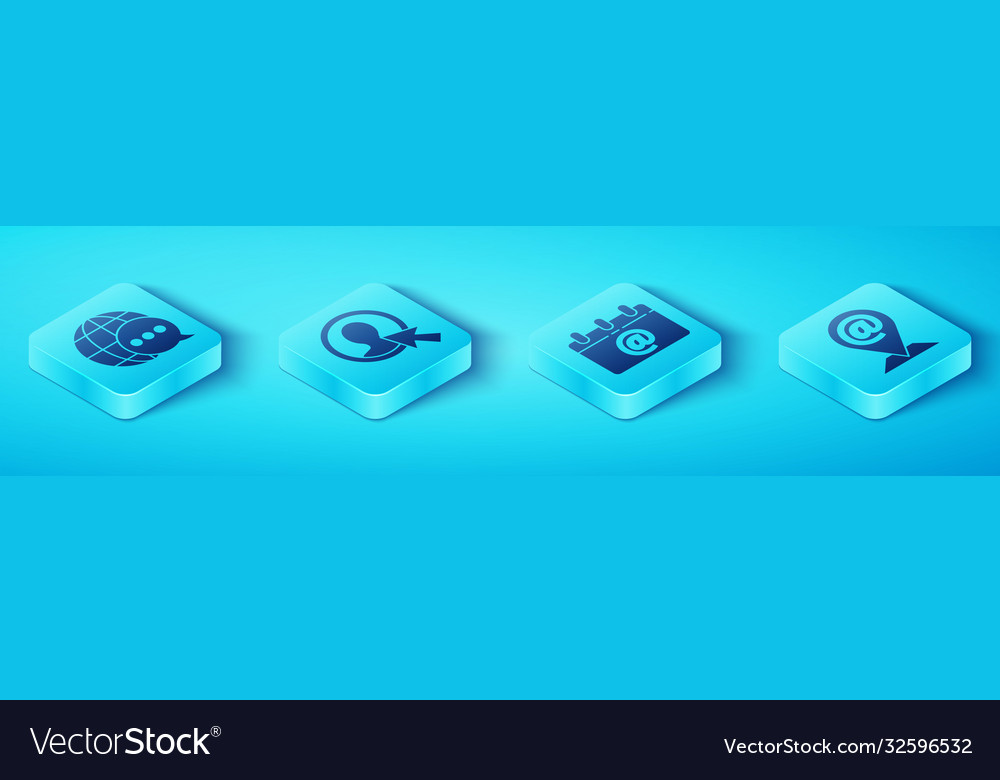 Set isometric world map made from speech bubble vector image Set isometric world map made from speech bubble