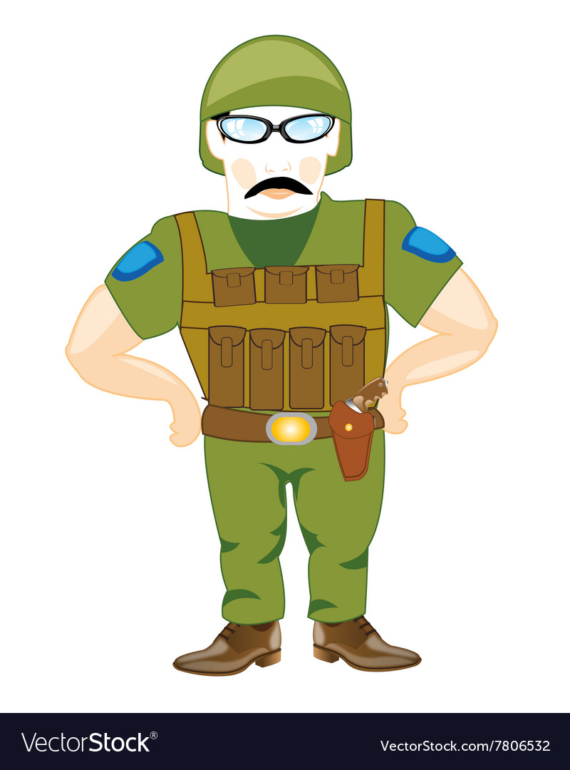 Soldier with weapon Royalty Free Vector Image - VectorStock