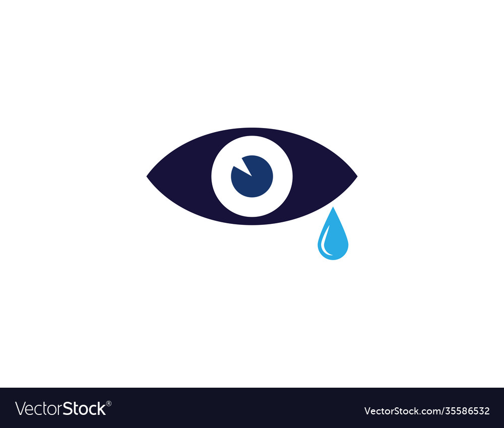 Tear cry eye icon flat