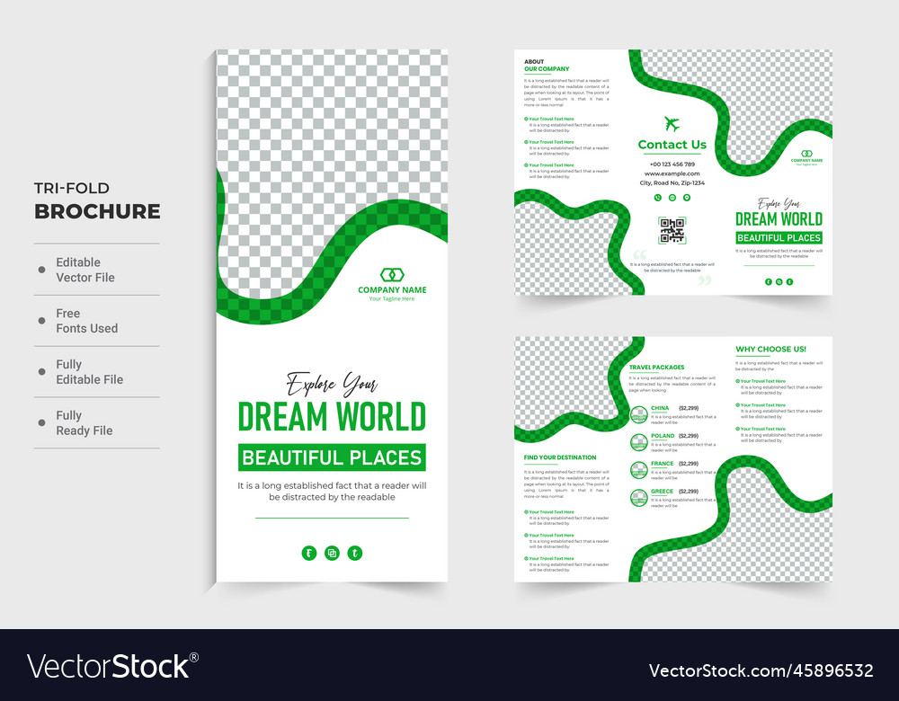 Vacation planner business template design Vector Image
