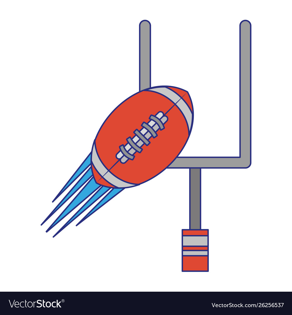 American football sport game cartoon blue lines vector image American football sport game cartoon blue lines