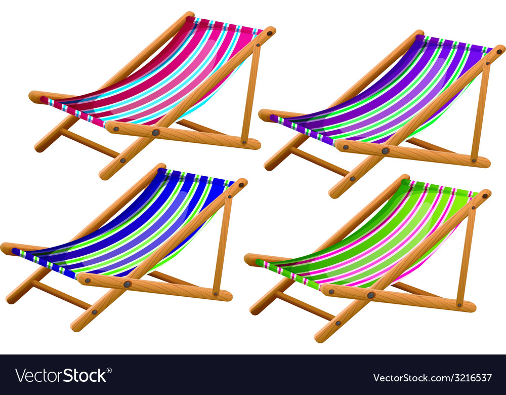 Beach chairs Royalty Free Vector Image - VectorStock