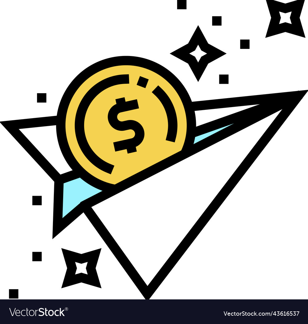 Creative financial freedom money color icon Vector Image