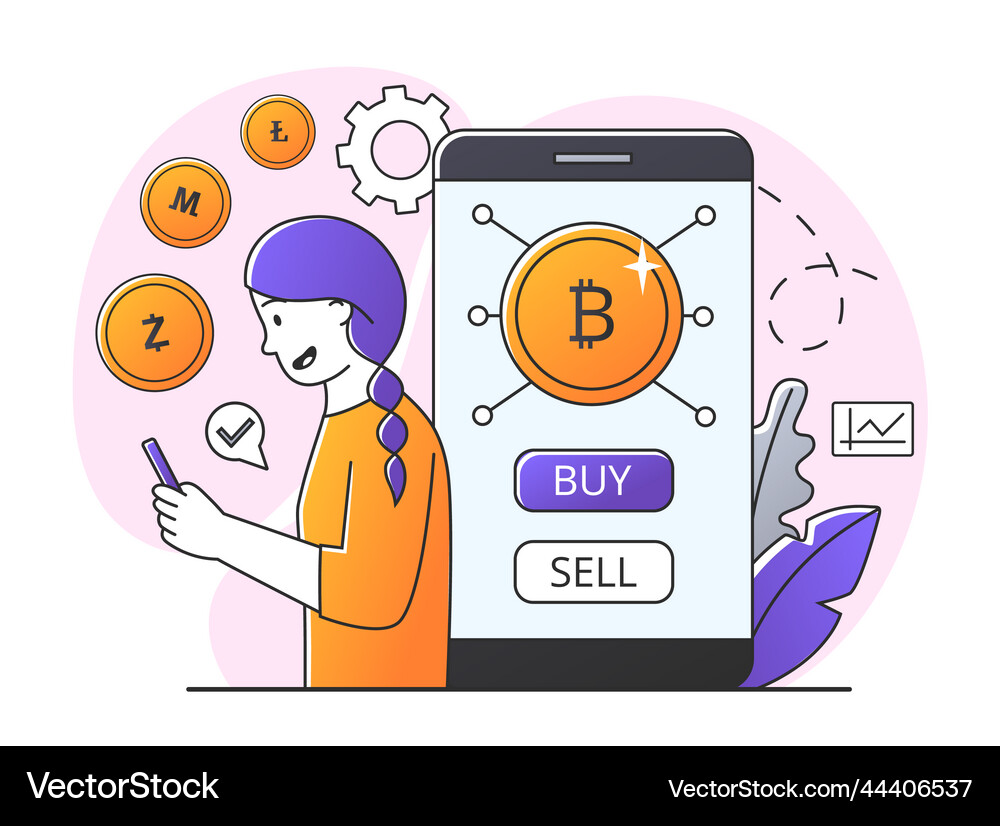 Cryptocurrency mining concept Royalty Free Vector Image