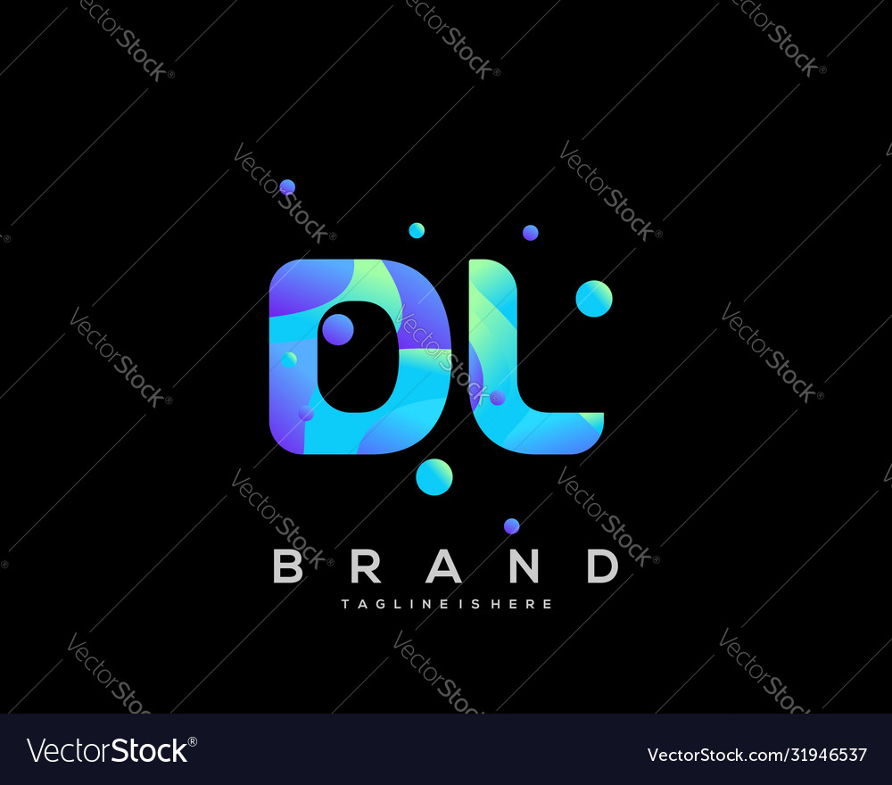 Dl initial logo with colorful template