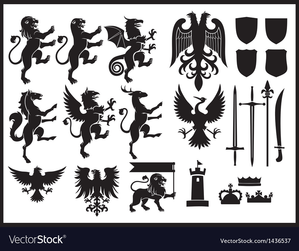 Heraldry set Royalty Free Vector Image - VectorStock