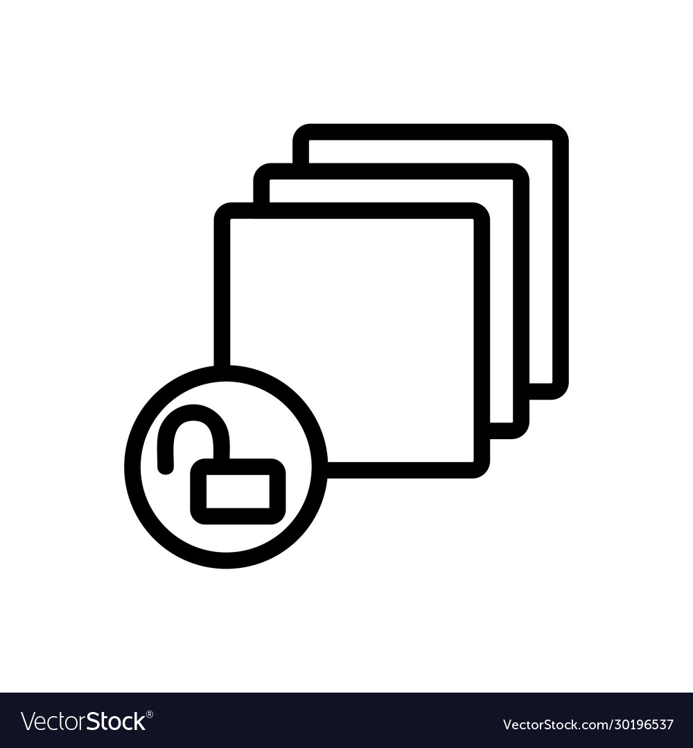 Layer lock open icon outline