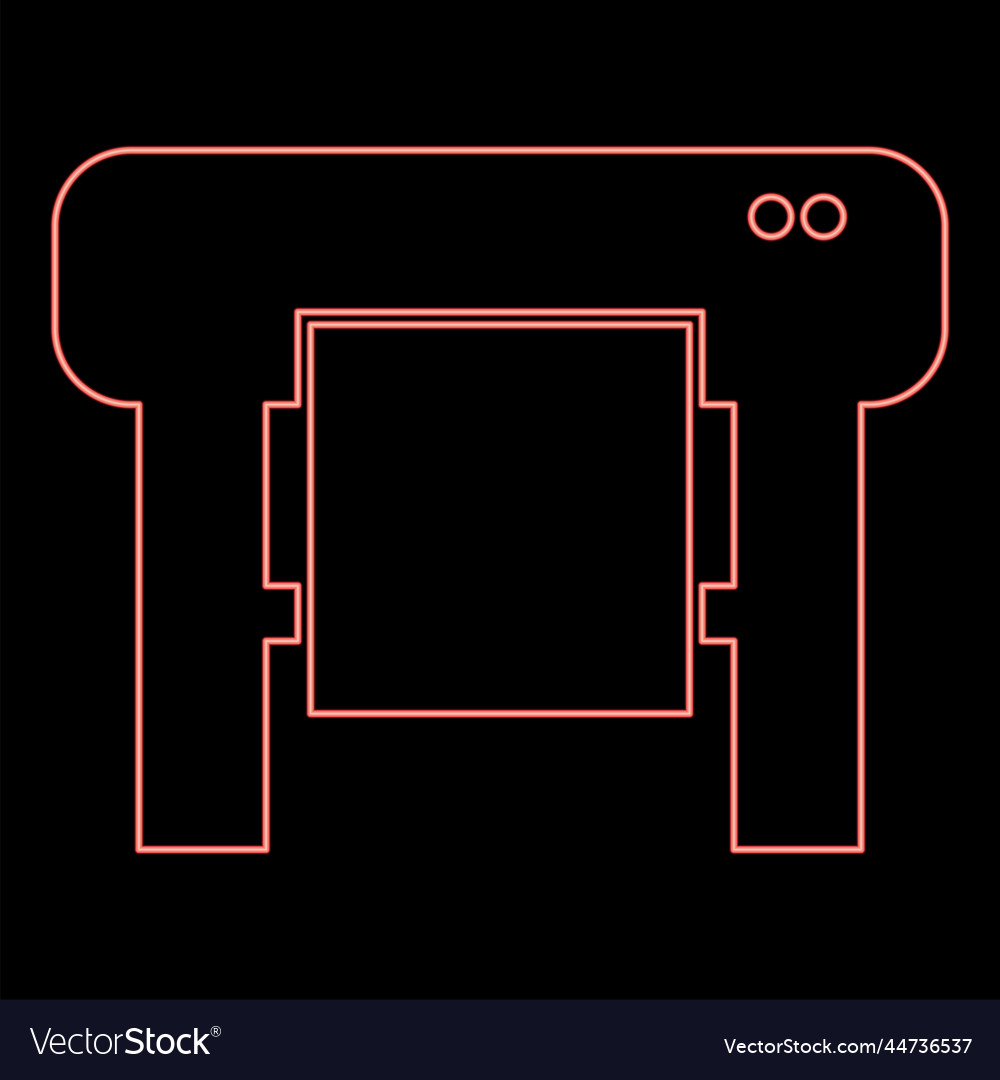 Neon plotter red color image flat style