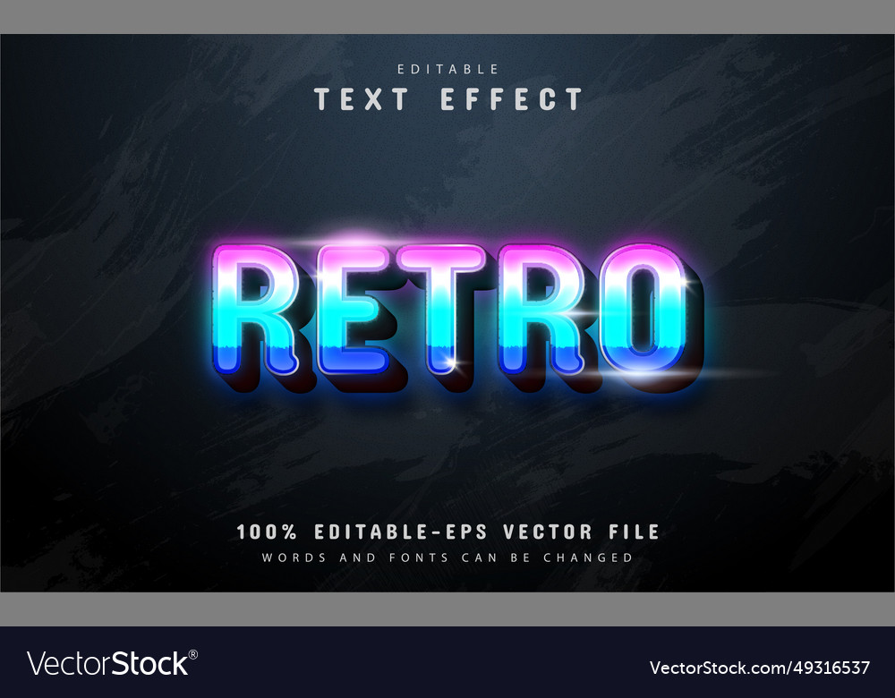 Retro text effect Vector Image Retro text effect
