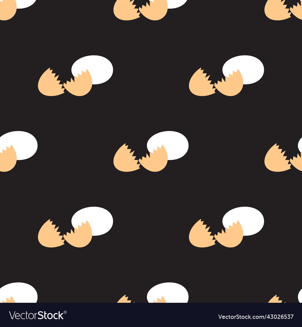 Seamless pattern with eggs and egg shells
