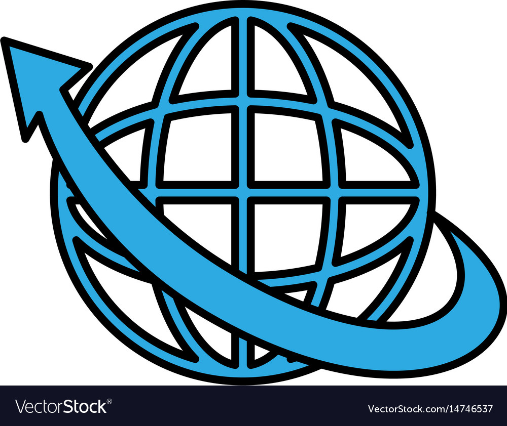 Sphere planet with arrow around