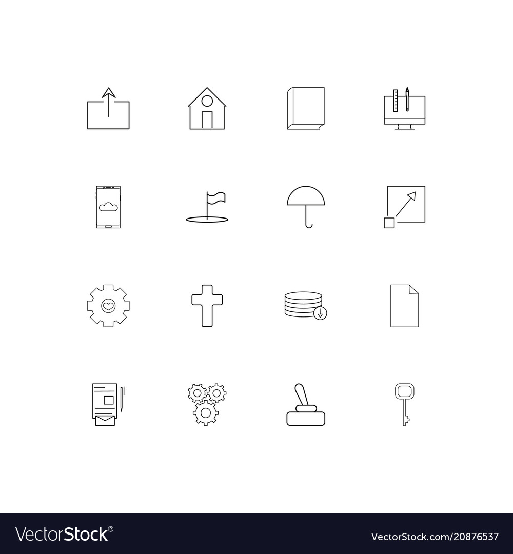 Web linear thin icons set outlined simple