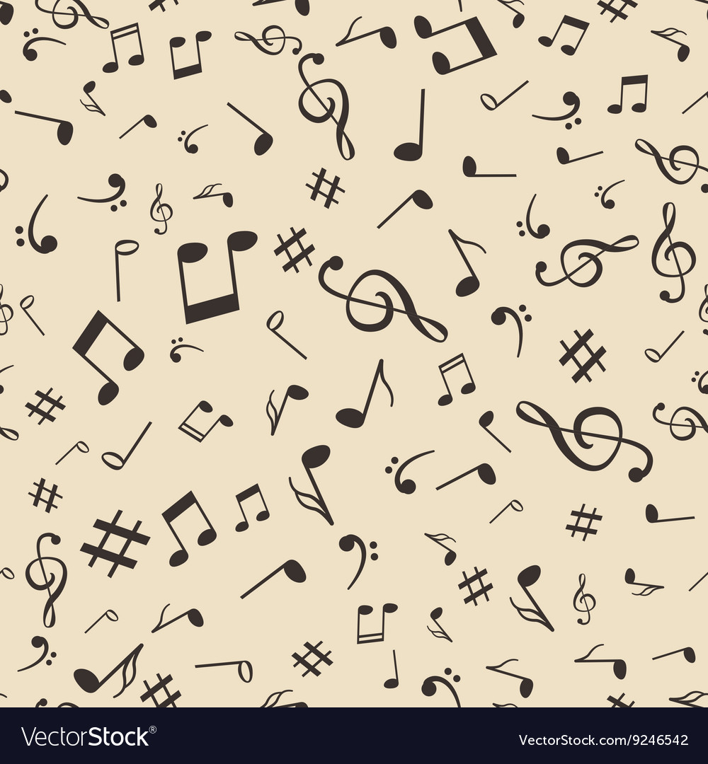 Abstract music notes seamless pattern background Vector Image