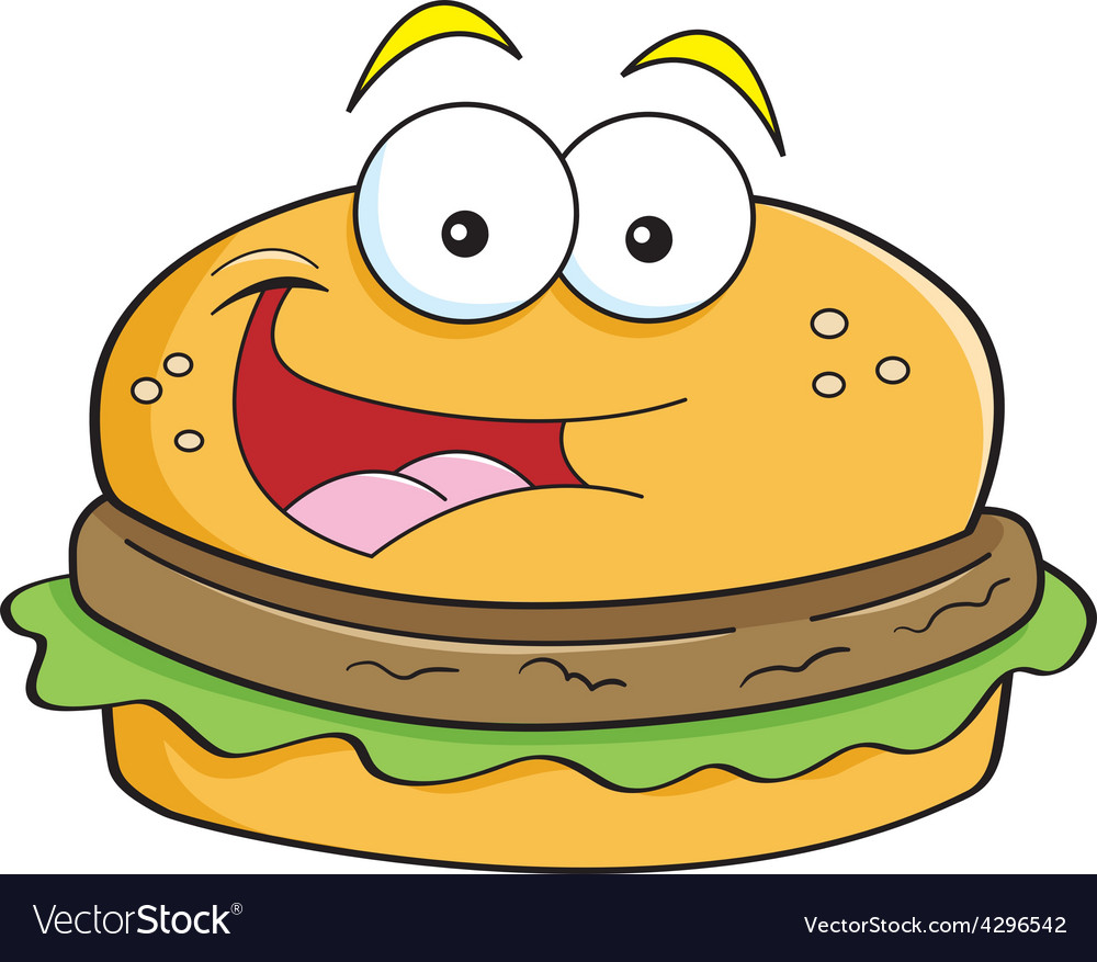 Cartoon hamburger Royalty Free Vector Image - VectorStock