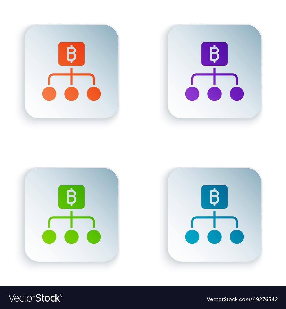 Color blockchain technology bitcoin icon isolated vector image Color blockchain technology bitcoin icon isolated