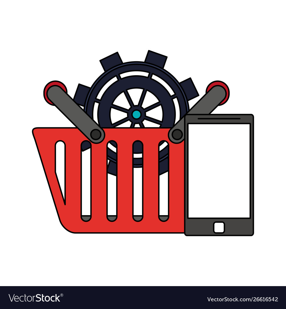 Online shopping ecommerce sale cartoon