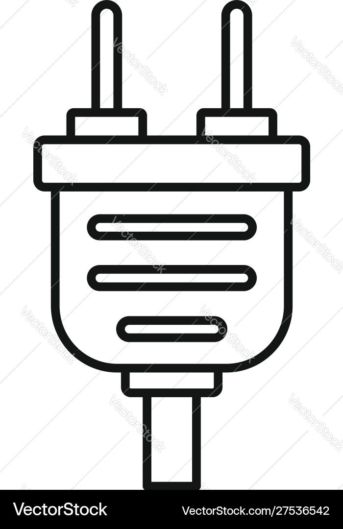 Plug icon outline style Royalty Free Vector Image