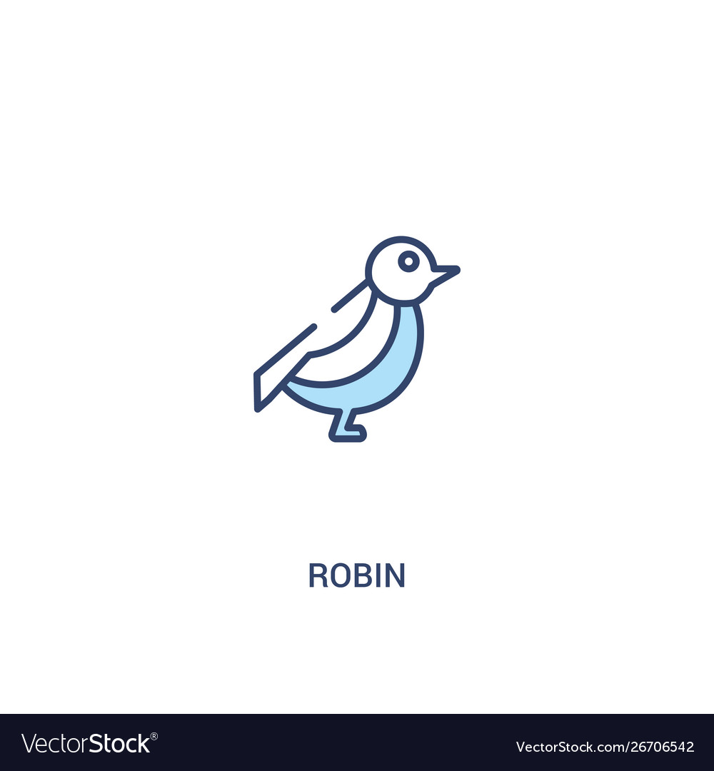 Robin concept 2 colored icon simple line element