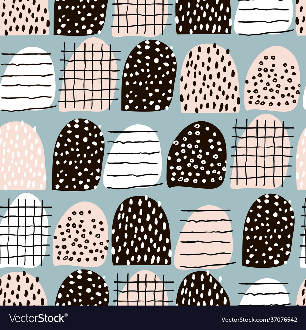 Seamless abstract pattern with hand drawn shapes vector image Seamless abstract pattern with hand drawn shapes