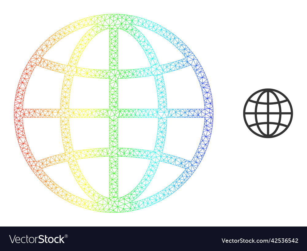 Spectral net gradient global sphere icon vector image Spectral net gradient global sphere icon