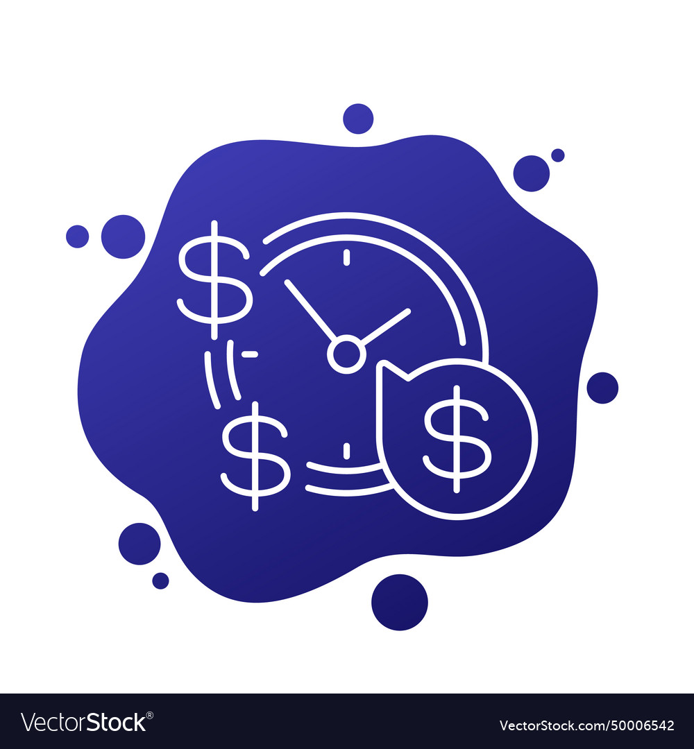 Time is money line icon for apps and web