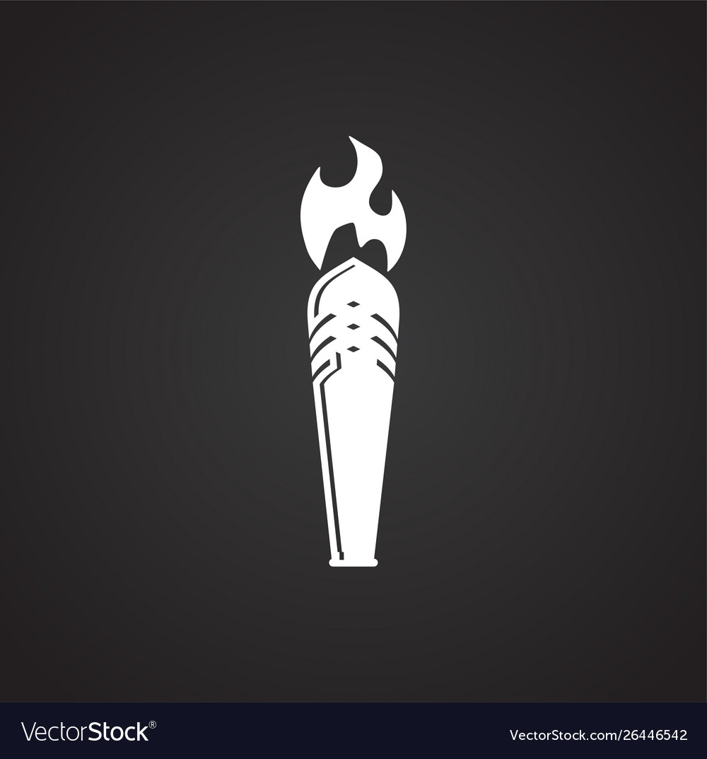 Torch icon on background for graphic and web vector image Torch icon on background for graphic and web