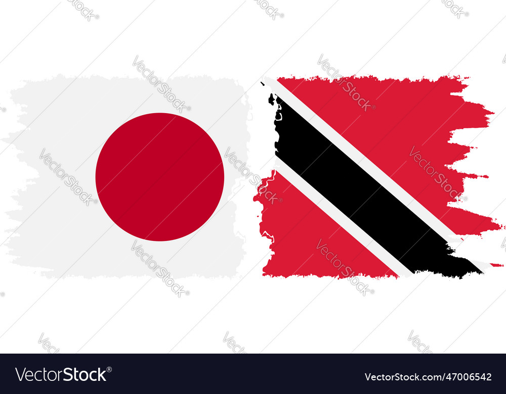 Trinidad and tobago japan grunge flags